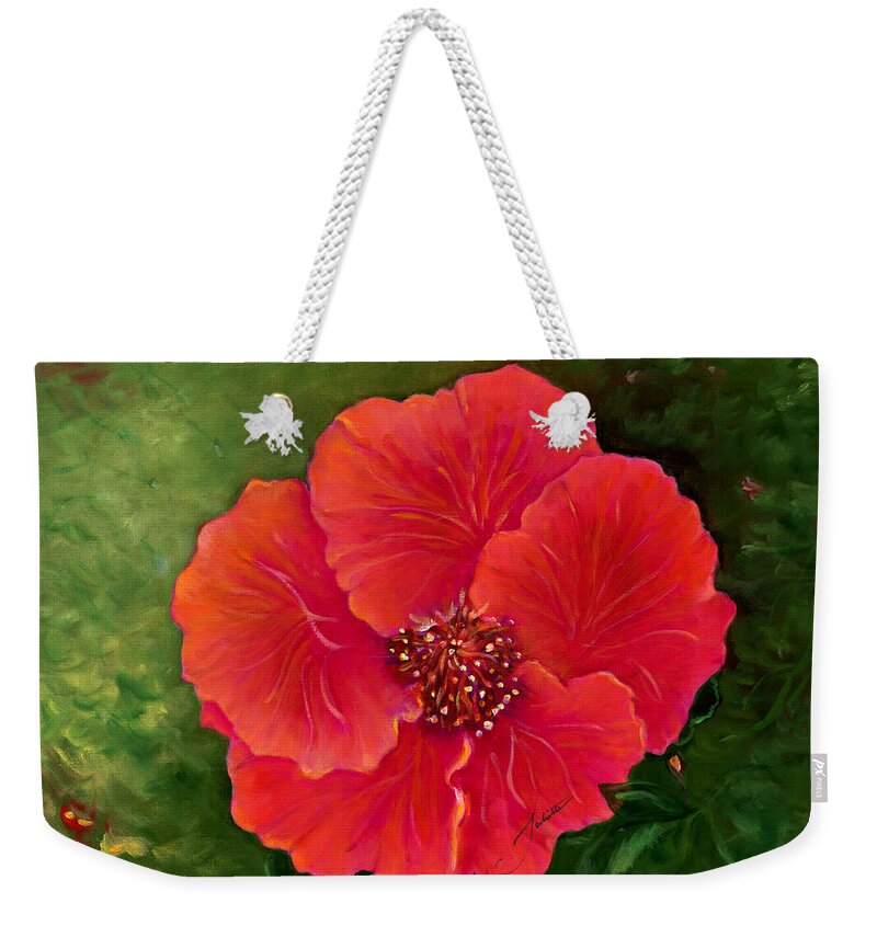 Flowers Weekender Tote Bag featuring the painting Flamenco Dancer by Juliette Becker