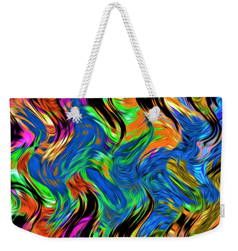 Abstract Weekender Tote Bag featuring the digital art Flames of Passion - Abstract by Ronald Mills