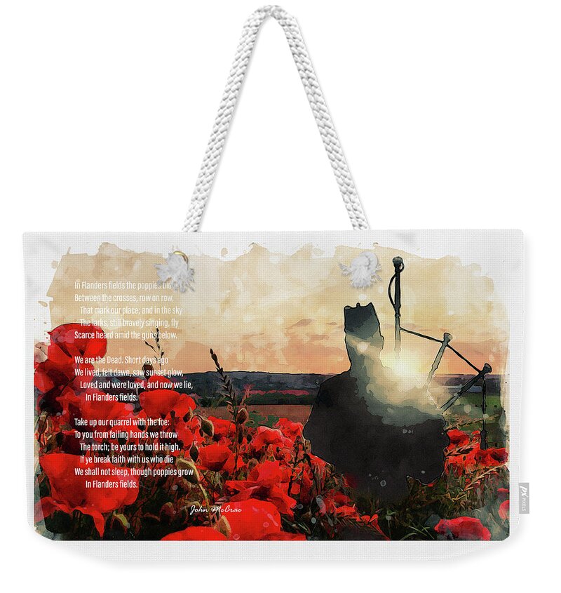 Soldier Poppies Weekender Tote Bag featuring the digital art Flanders Field by Airpower Art