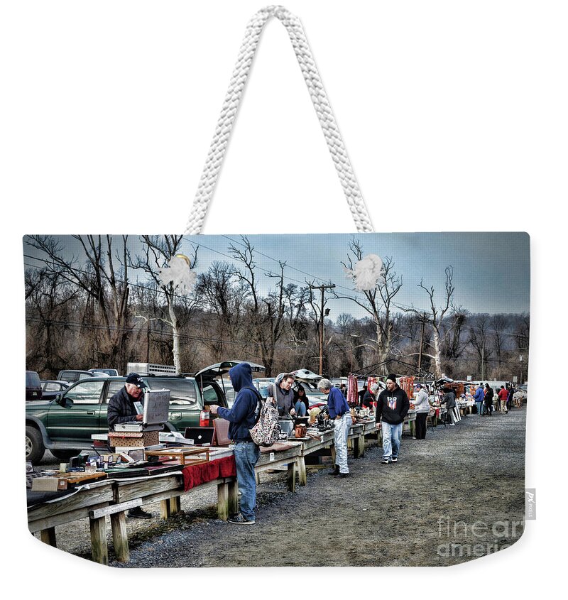 Paul Ward Weekender Tote Bag featuring the photograph Flea Market Deals by Paul Ward