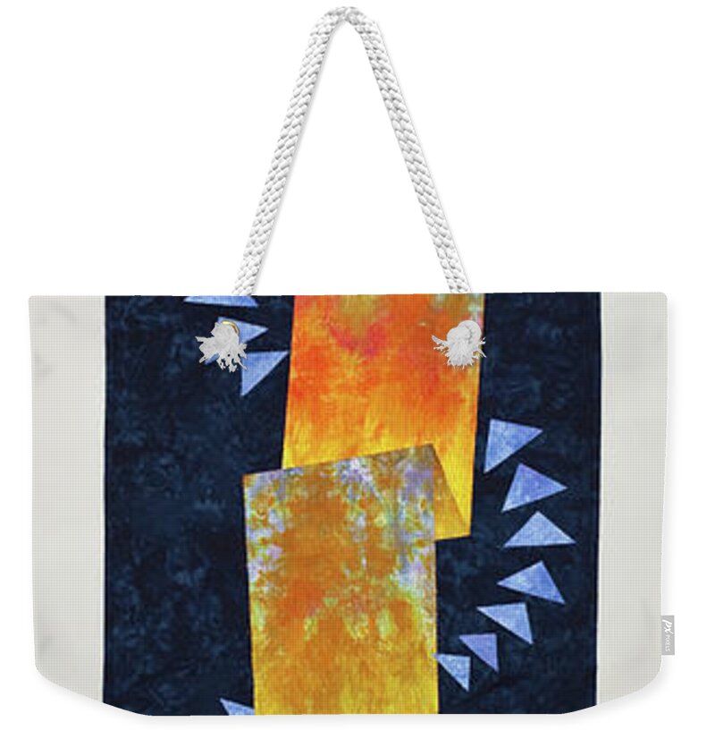Flight Weekender Tote Bag featuring the mixed media Flight at Sunset by Vivian Aumond