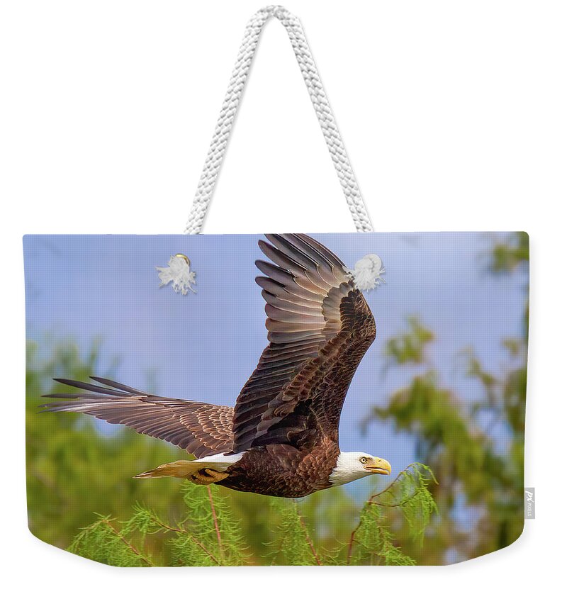 Eagle Weekender Tote Bag featuring the photograph Flight of the Bald Eagle by Mark Andrew Thomas