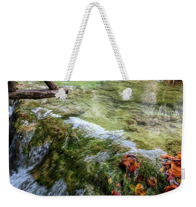 Plitvice Lakes Weekender Tote Bag featuring the photograph Floating Away by Yvonne Jasinski