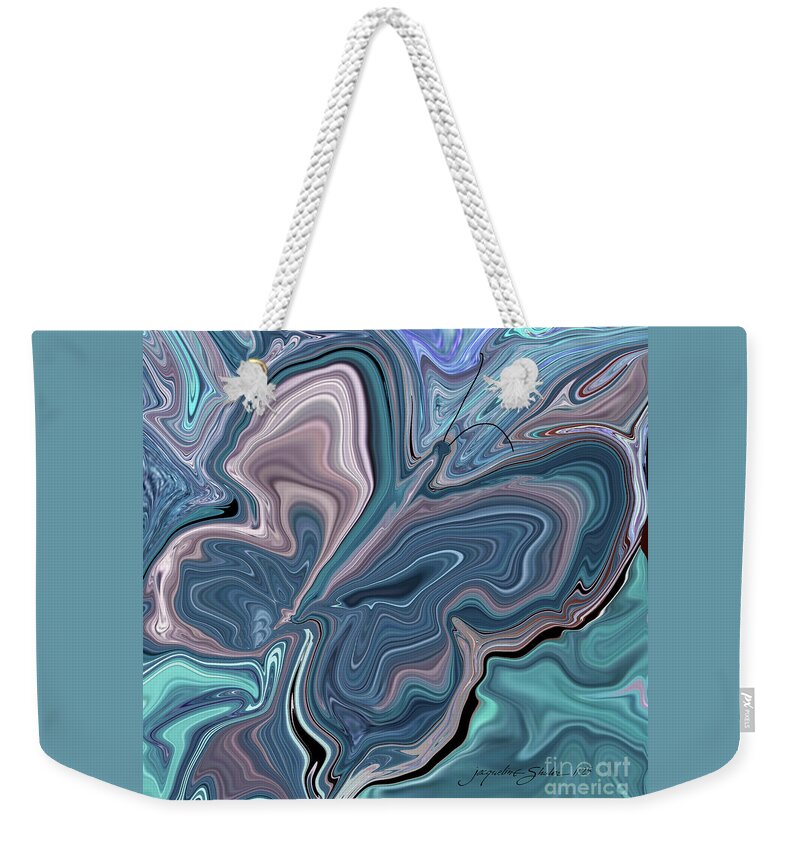 Butterfly Weekender Tote Bag featuring the digital art Floating Butterfly by Jacqueline Shuler