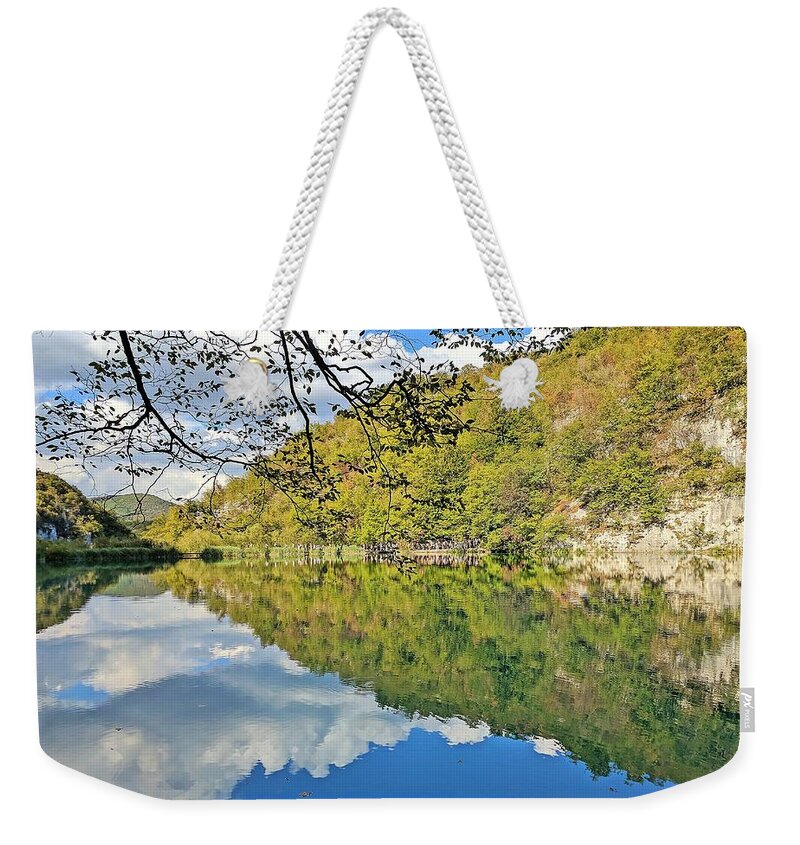 Plitvice Lakes Weekender Tote Bag featuring the photograph Floating forest by Yvonne Jasinski