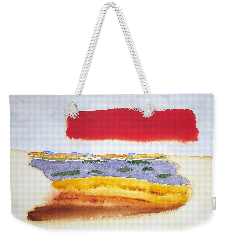 Watercolor Weekender Tote Bag featuring the painting Floating World by John Klobucher