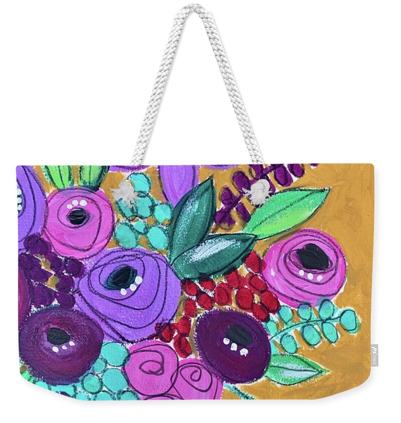 Bold Weekender Tote Bag featuring the painting Floral 884 by Monica Martin