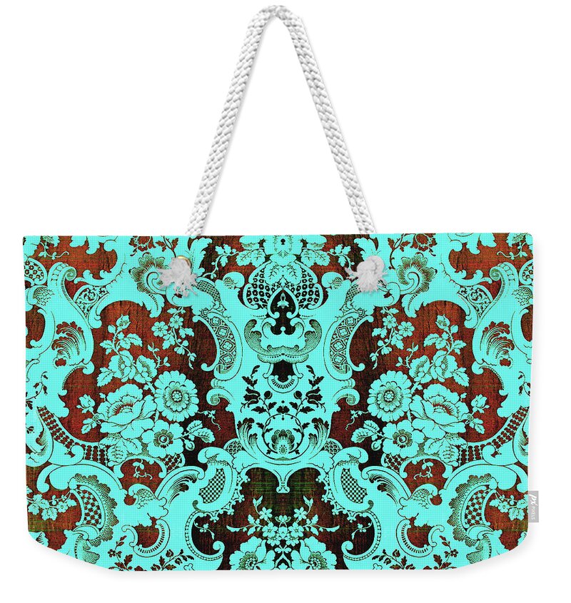 Abstract Weekender Tote Bag featuring the photograph Floral Fabric Vintage Gift Pattern #17 by John Williams