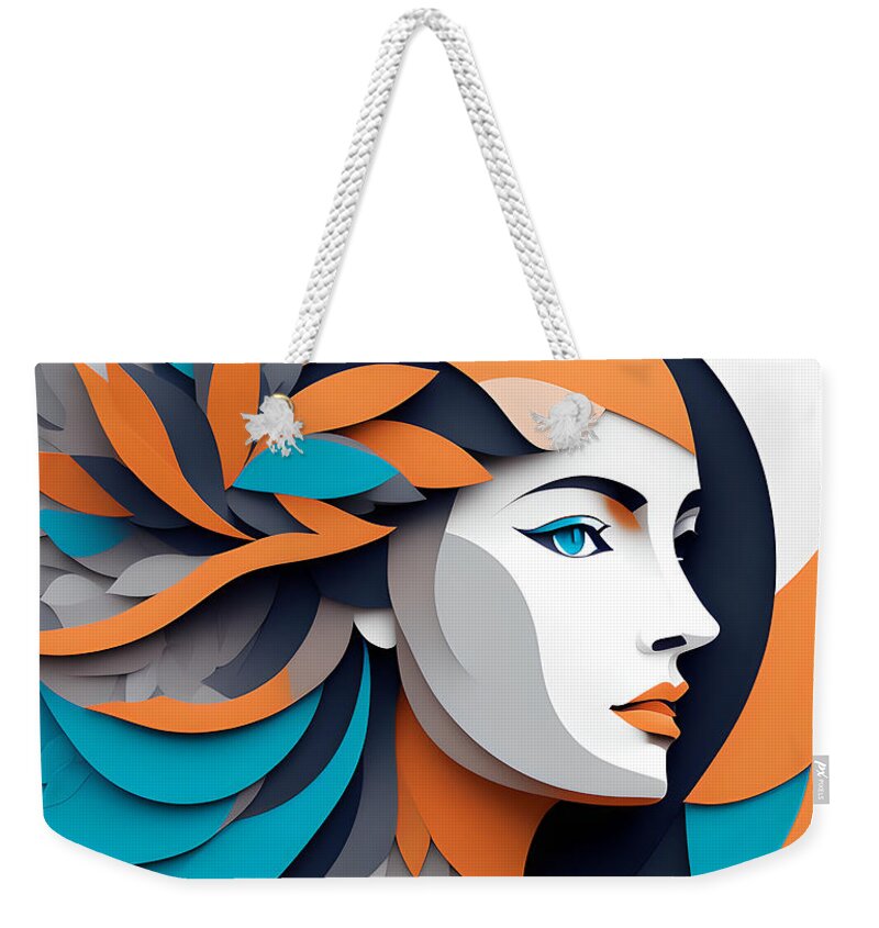 Abstract Weekender Tote Bag featuring the digital art Floral Fashion - 4 by Philip Preston