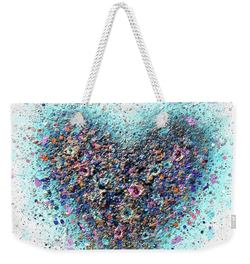 Heart Weekender Tote Bag featuring the painting Floral Love by Amanda Dagg