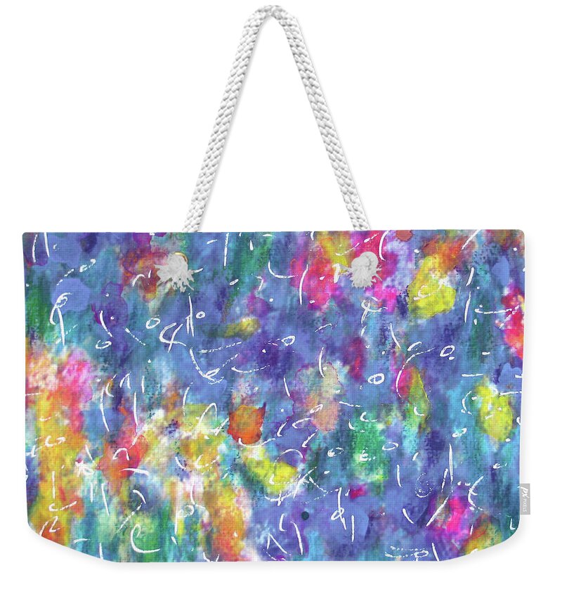 Abstract Floral Weekender Tote Bag featuring the painting Floral Madness by Studio Tolere