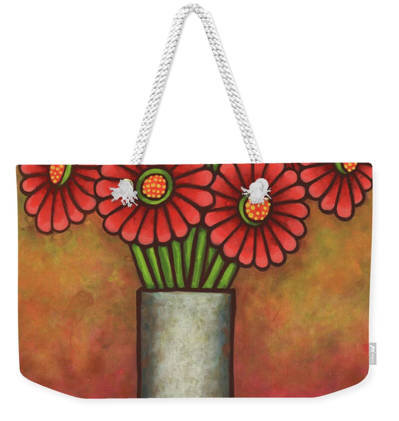 Vase Of Flowers Weekender Tote Bag featuring the painting Floravased 22 by Amy E Fraser