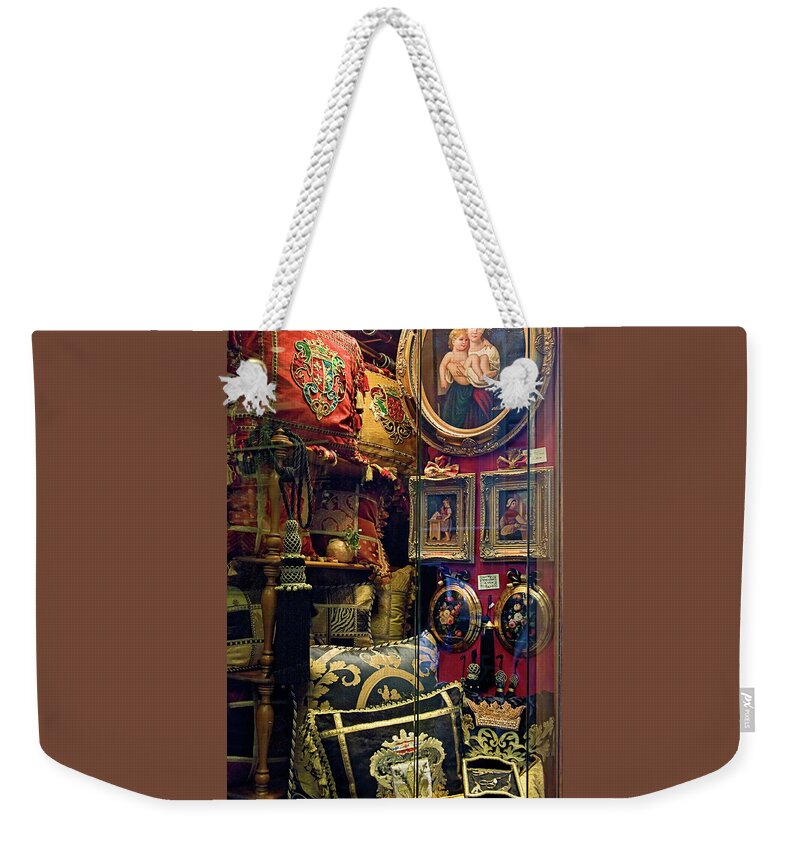 Storefront Window Weekender Tote Bag featuring the photograph Florence Window Shopping by Jill Love