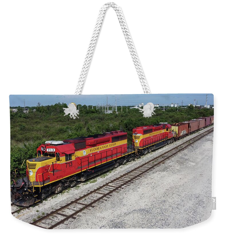 Railroad Weekender Tote Bag featuring the photograph Florida East Coast Train City Point by Bradford Martin