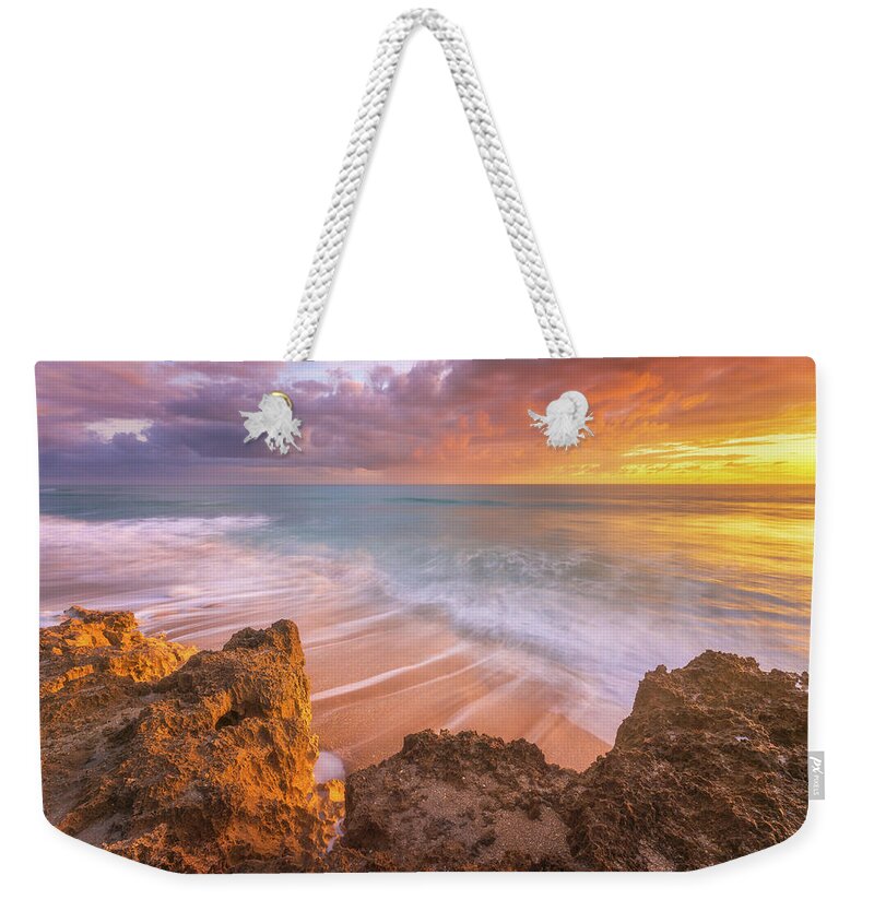 Florida Weekender Tote Bag featuring the photograph Florida's Coastal Canvas by Darren White