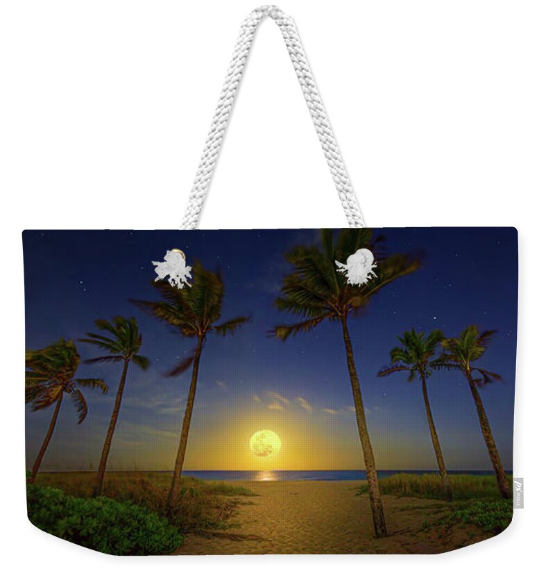 Moon Weekender Tote Bag featuring the photograph Florida's Gold Coast by Mark Andrew Thomas