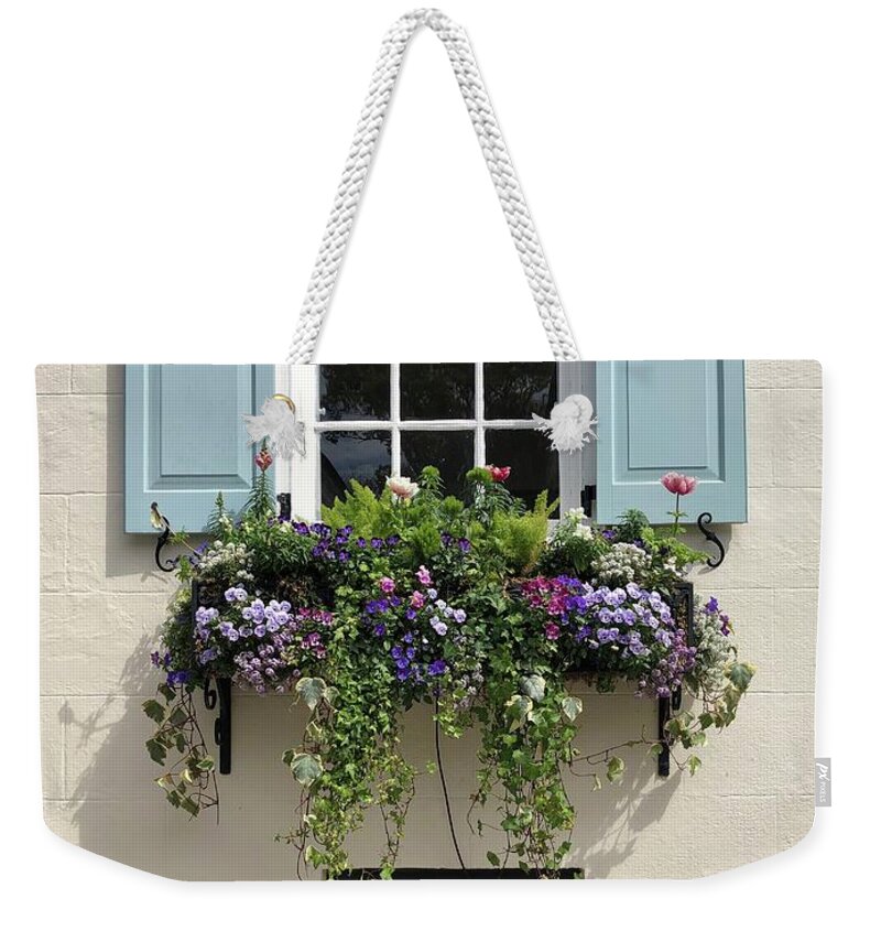 Window Weekender Tote Bag featuring the photograph Flower Box by Flavia Westerwelle