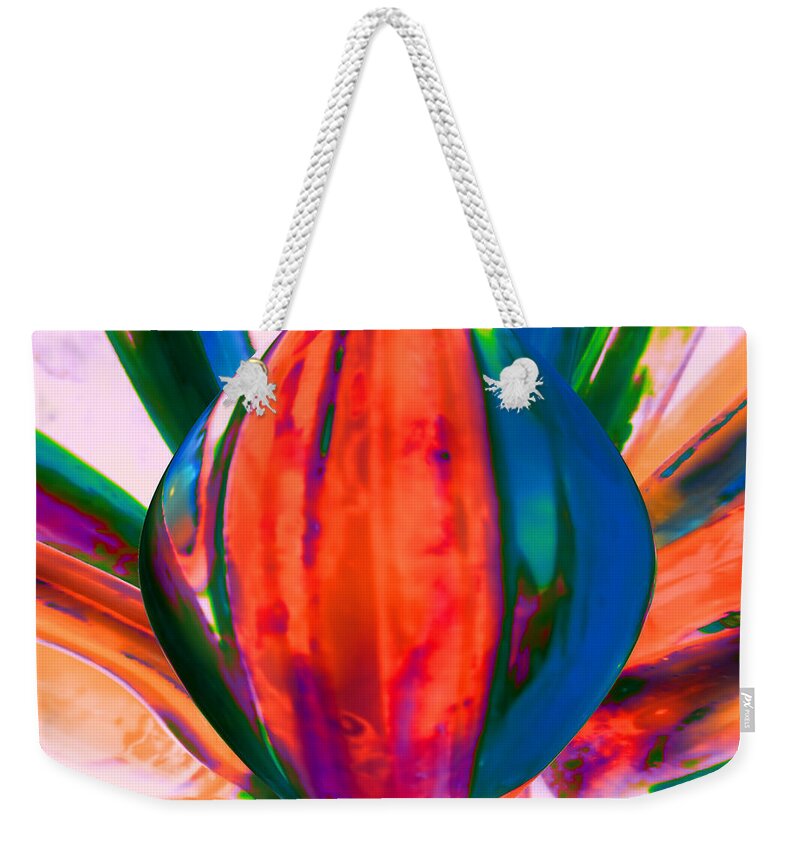 Flower Weekender Tote Bag featuring the digital art Flower Bud 4 by James Stoshak