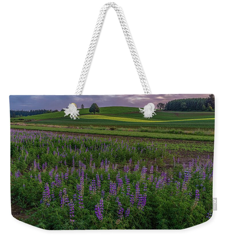 Evans Valley Weekender Tote Bag featuring the photograph Flower farm by Ulrich Burkhalter
