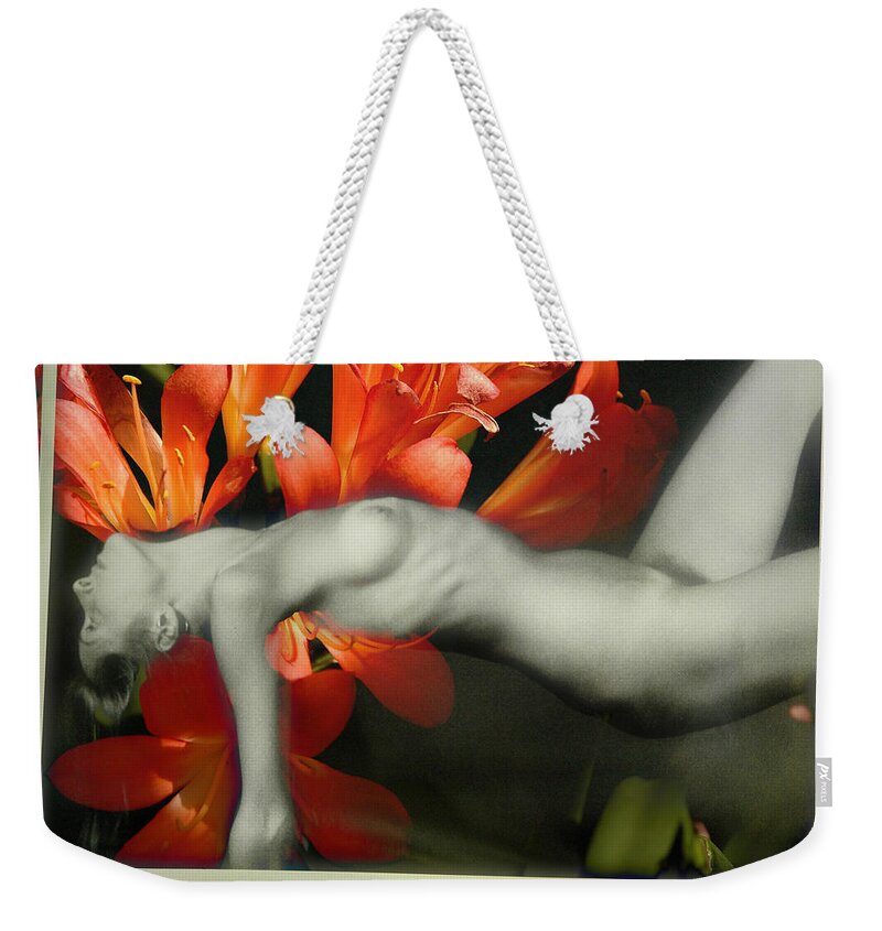 Full Nude Weekender Tote Bag featuring the photograph Flower Girl by Harry Spitz