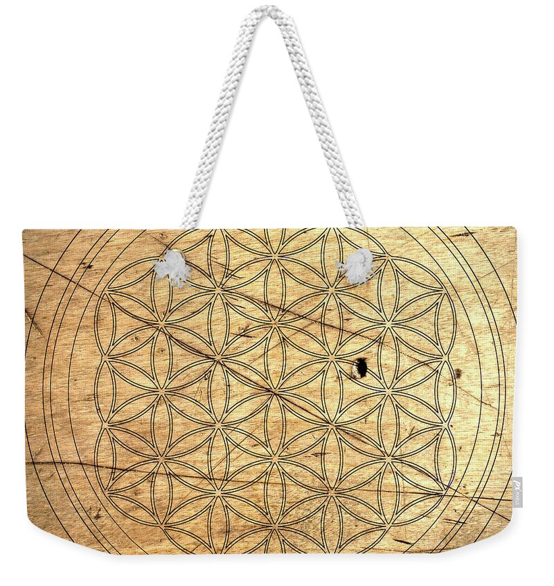 Flower Of Life Weekender Tote Bag featuring the photograph Flower of Life_16 by Az Jackson