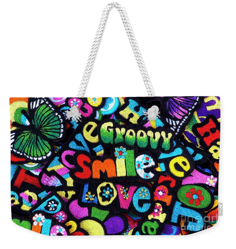 Embroidery Weekender Tote Bag featuring the photograph Flower Power Joy by Tim Gainey