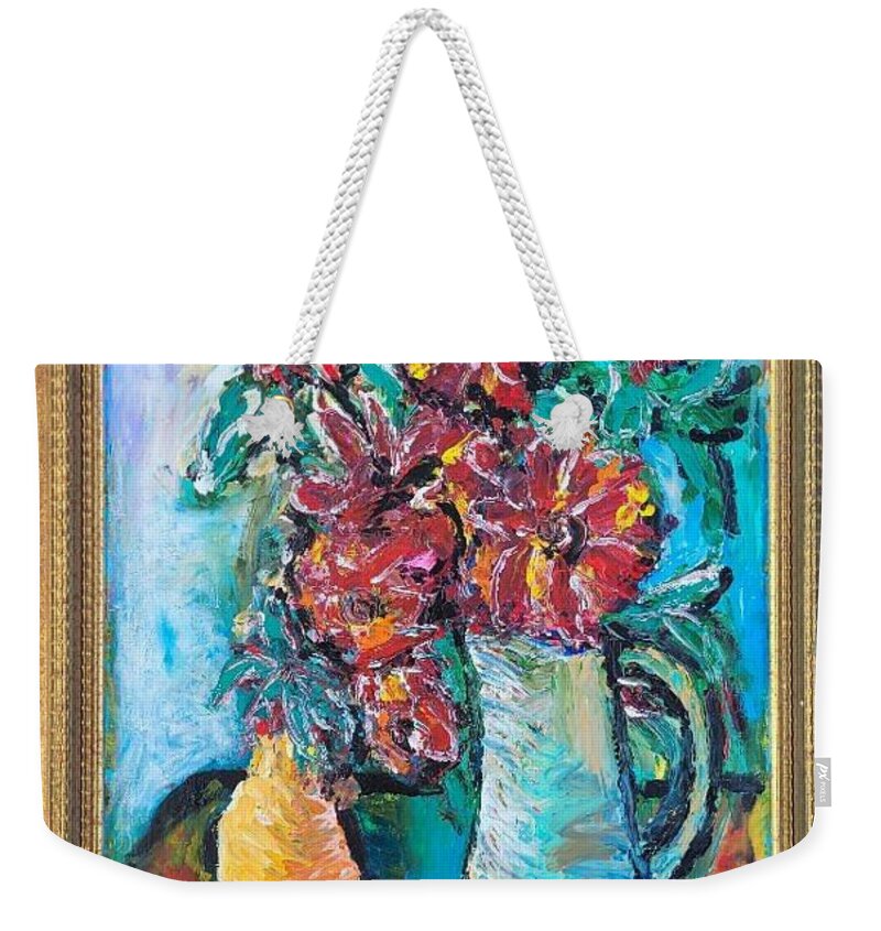  Weekender Tote Bag featuring the painting Flowers, Florida June by Mark SanSouci