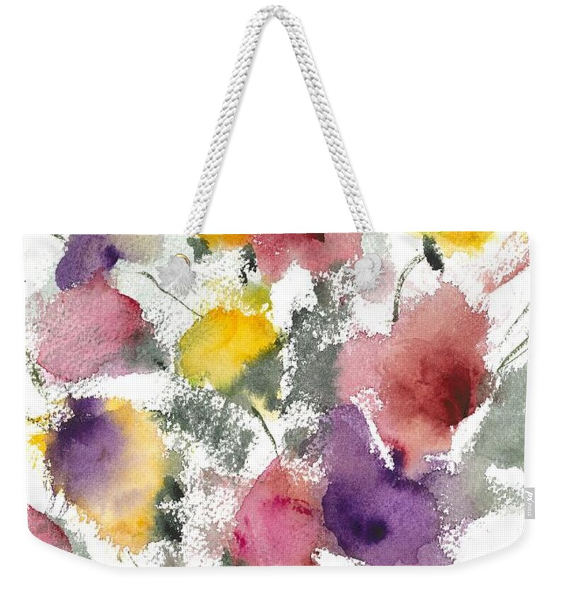 Water Weekender Tote Bag featuring the painting Flowers by Loretta Coca