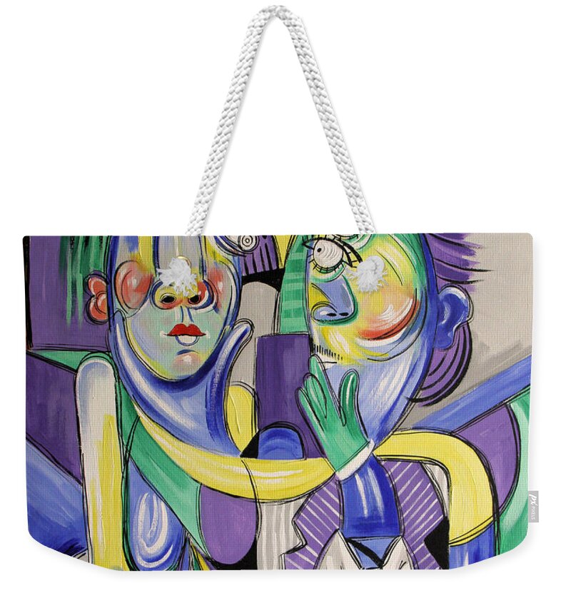 Fluid Weekender Tote Bag featuring the painting Fluid by Anthony Falbo