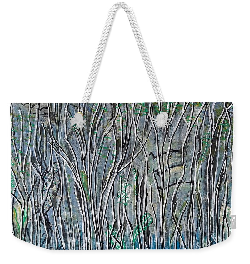 Trees Weekender Tote Bag featuring the painting Fly By by Pam O'Mara