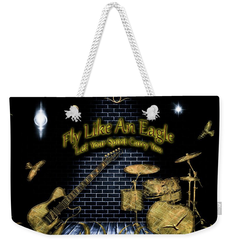 Rock Music Weekender Tote Bag featuring the digital art Fly Like An Eagle by Michael Damiani
