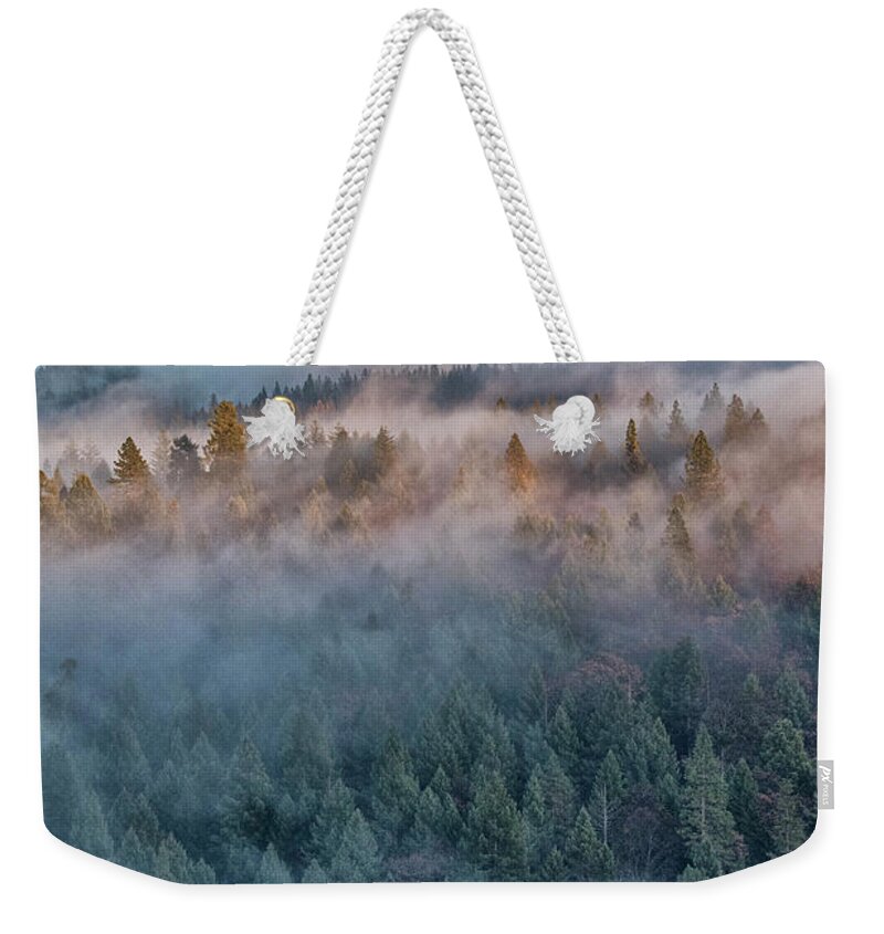 Nevada City Weekender Tote Bag featuring the photograph Fog Lifting 2824 by Tom Kelly