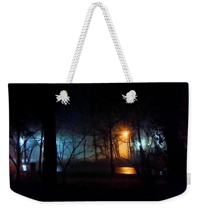 Weather Weekender Tote Bag featuring the photograph Foggy January Night by Ally White