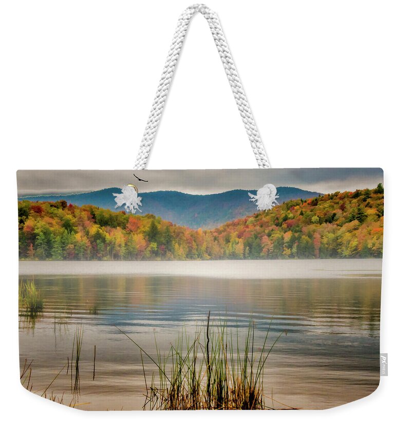Fog Weekender Tote Bag featuring the photograph Foggy Morning by Cathy Kovarik