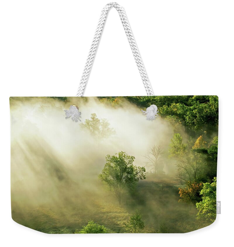 Landscape Weekender Tote Bag featuring the photograph Foggy Morning by Lens Art Photography By Larry Trager
