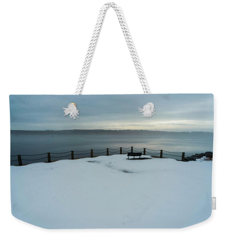 Atmosphere Weekender Tote Bag featuring the photograph Foggy Morning Taunton River IX Color by David Gordon