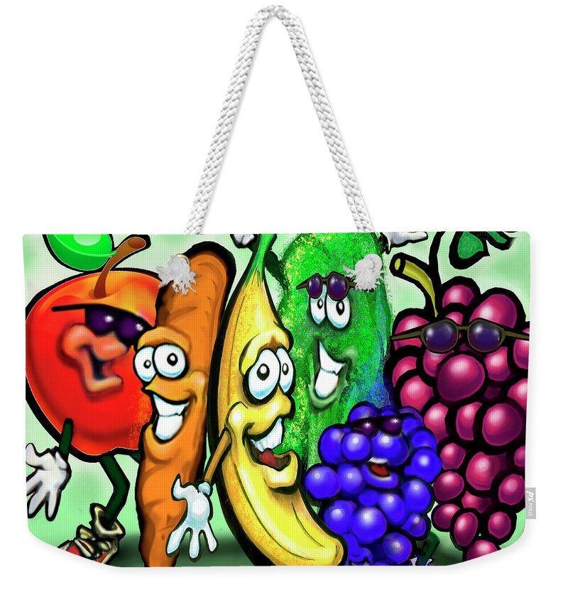 Food Weekender Tote Bag featuring the digital art Food Rainbow by Kevin Middleton