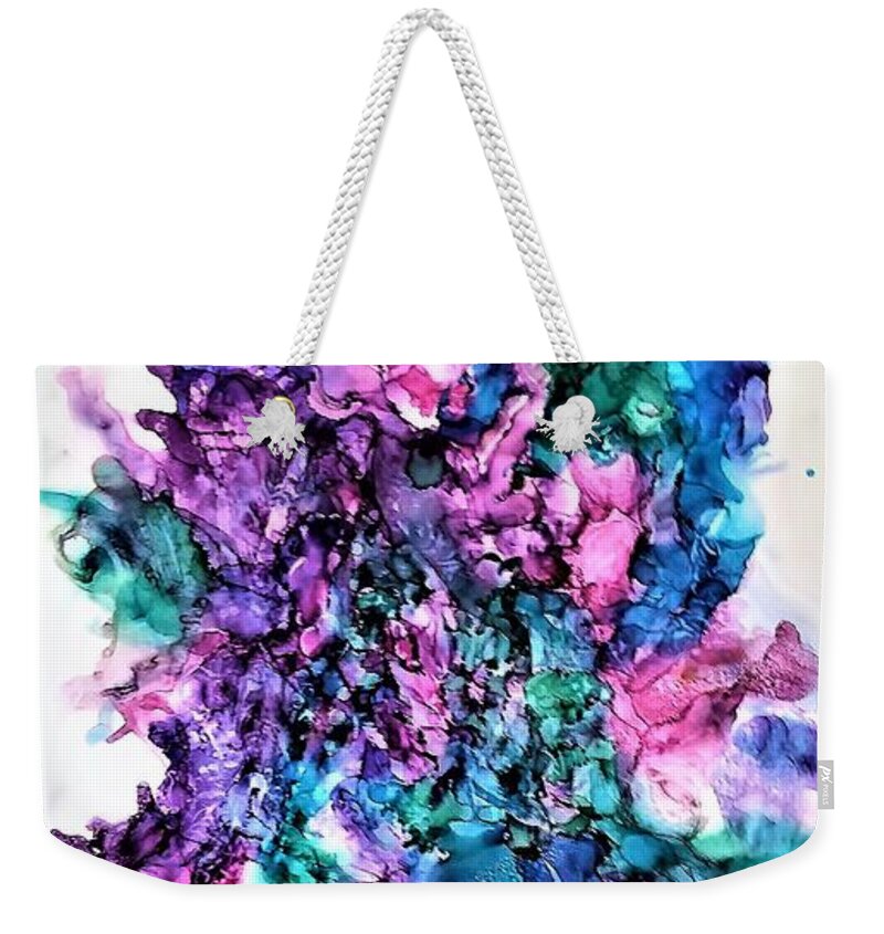 Soft Weekender Tote Bag featuring the painting For All of Summer by Angela Marinari