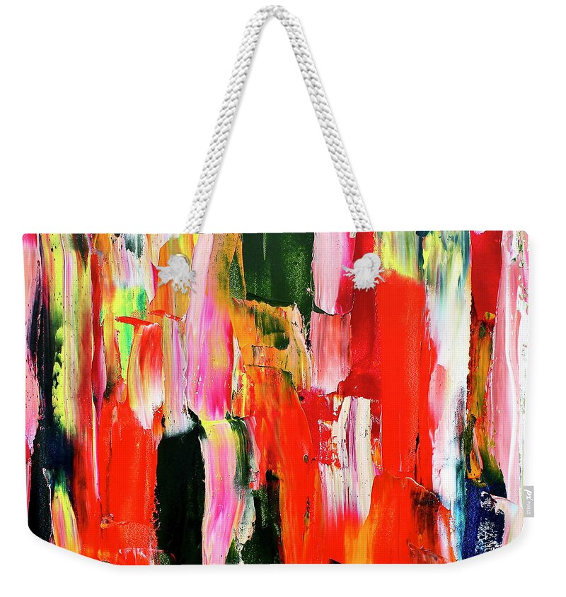 Colorful Weekender Tote Bag featuring the painting For Molly by Teresa Moerer