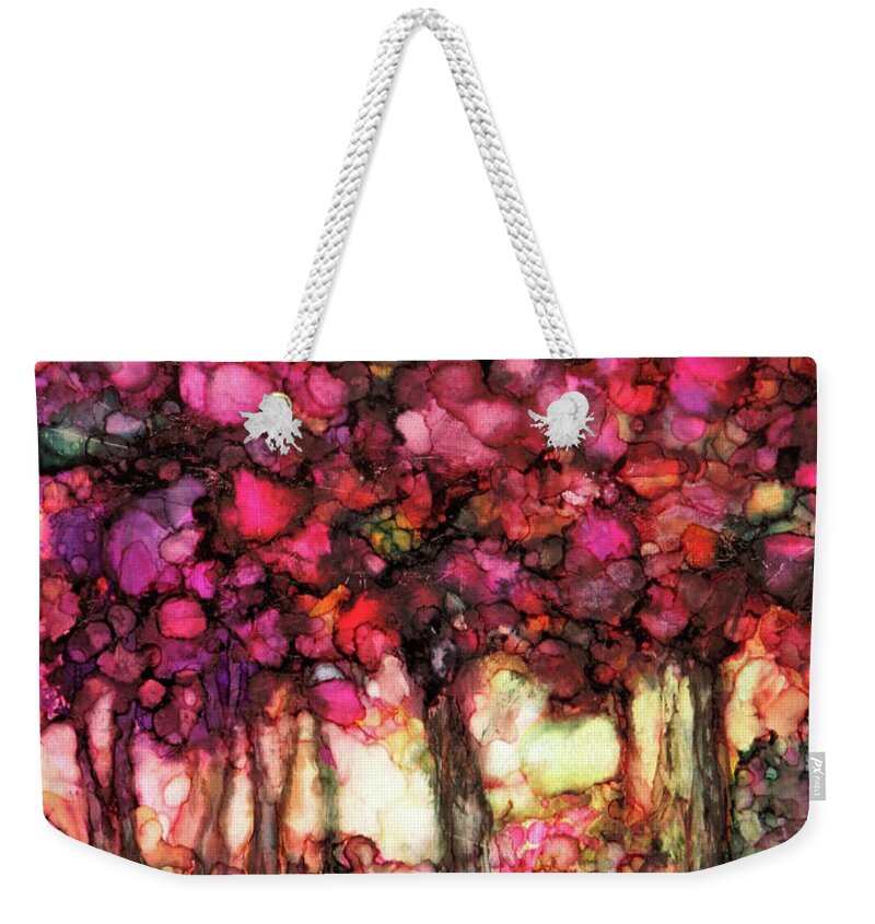 Forest Weekender Tote Bag featuring the painting Forest Fantasy by Zan Savage