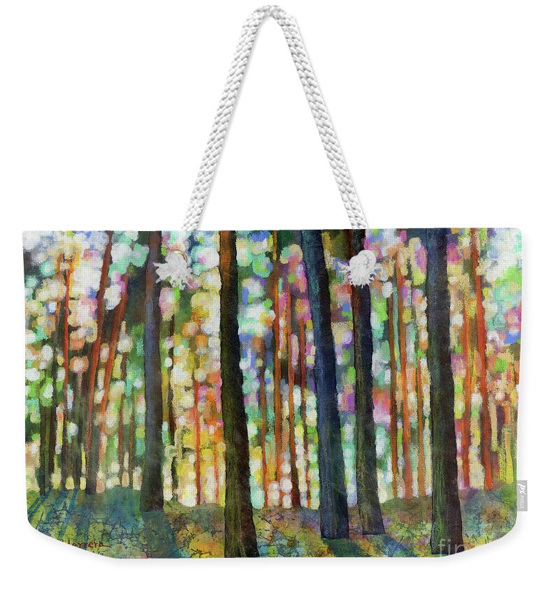 Dreaming Weekender Tote Bag featuring the painting Forest Light by Hailey E Herrera
