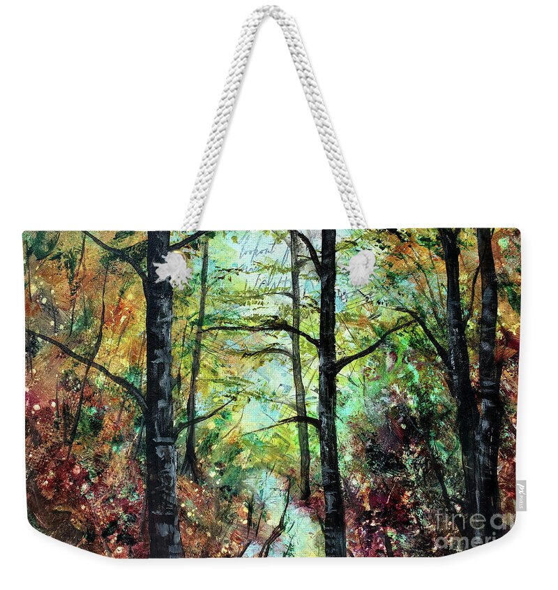Forest Weekender Tote Bag featuring the mixed media Forest Light by Zan Savage