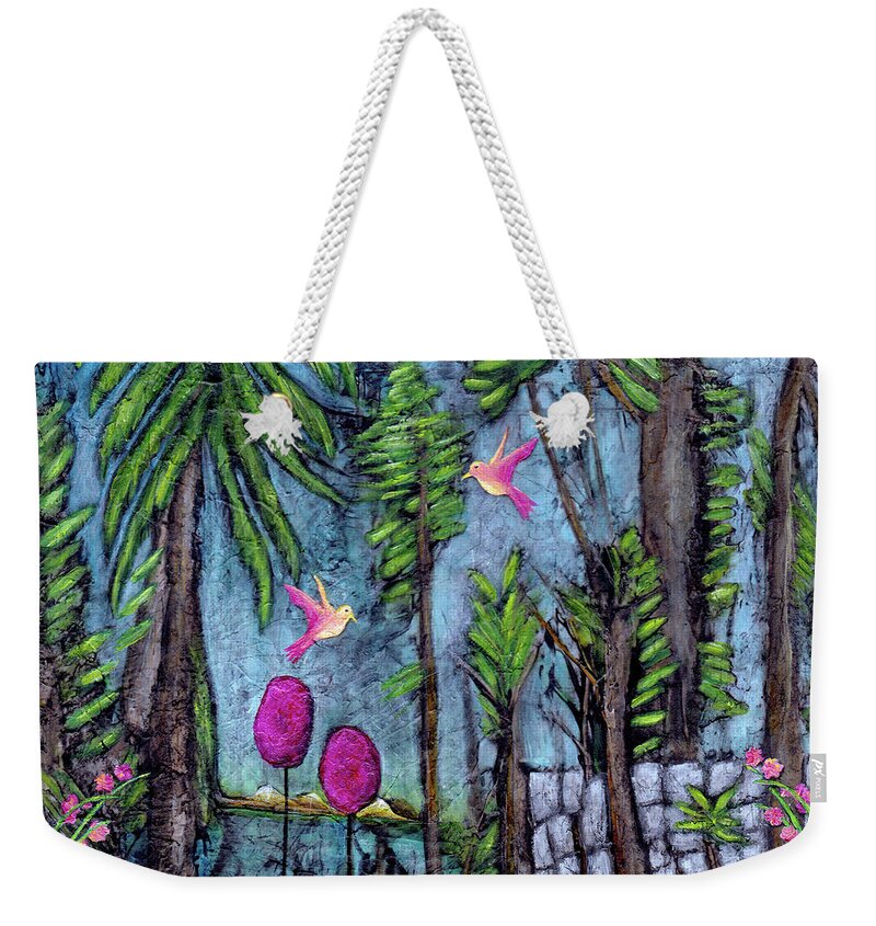 Dreamscape Weekender Tote Bag featuring the painting Forest of Tranquility by Winona's Sunshyne