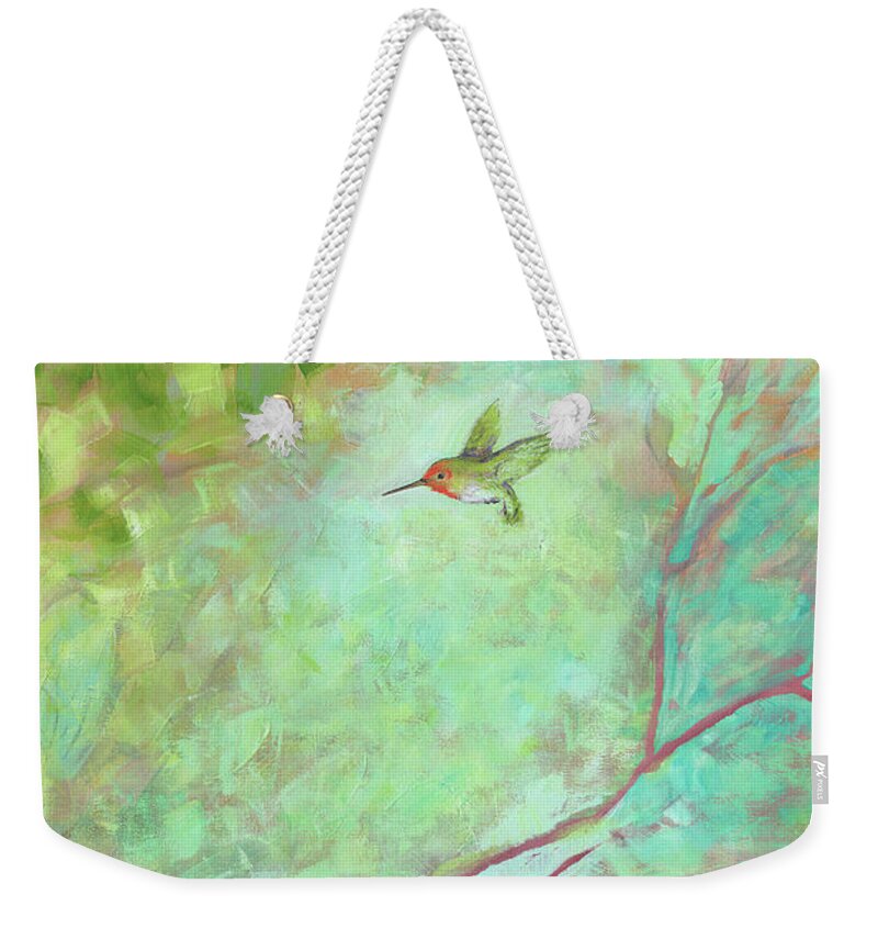 Bird Weekender Tote Bag featuring the painting Forest Treasures III by Jennifer Lommers