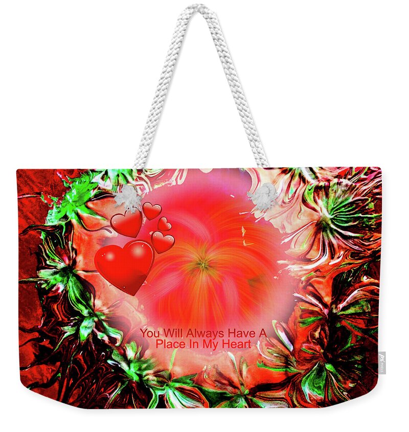 Love Weekender Tote Bag featuring the mixed media Forever by Anna Adams