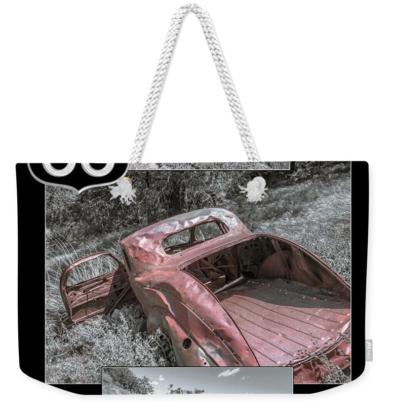 Forgotten Weekender Tote Bag featuring the photograph Forgotten Coupe collage by Darrell Foster