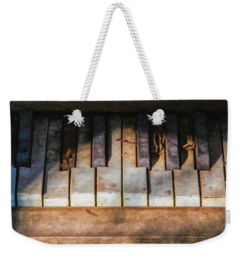 Piano Weekender Tote Bag featuring the photograph Forgotten Keyboard by David Letts