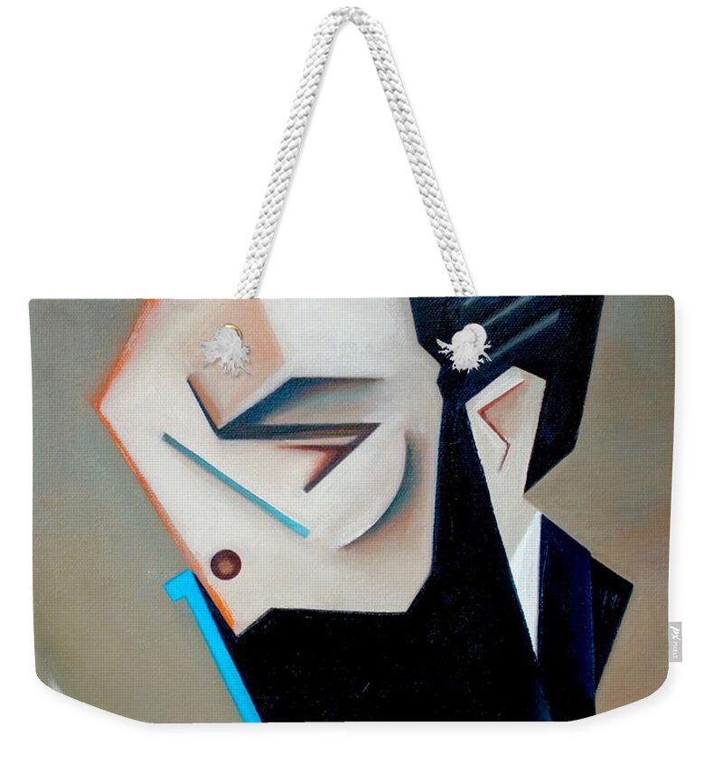 Jazz Weekender Tote Bag featuring the painting Form Theory / a portrait of Josh Lawrence by Martel Chapman