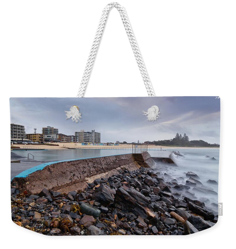 Forster Ocean Baths Australia Weekender Tote Bag featuring the digital art Forster Ocean Baths 99 by Kevin Chippindall