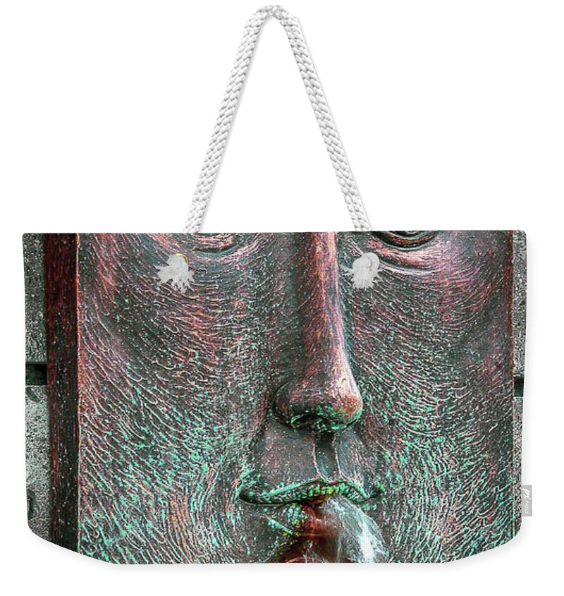 Face Weekender Tote Bag featuring the photograph Fountain - Cancun by Frank Mari